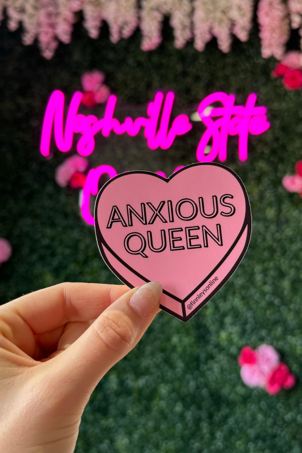 Anxious Queen Candy Heart Sticker