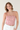 Faux Leather Embroidered Corset Top in Pink
