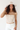 Faux Leather Embroidered Corset Top in Cream