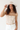 Faux Leather Embroidered Corset Top in Cream