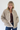 Collard Button Down Gingham Jacket in Brown