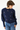 Puff Sleeve Floral Embroidered Sweater in Navy