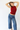 Mock Neck Ruched Red Top