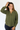Ribbed Henley Olive Top