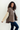 Contrast Knit Sweater Sleeve Shacket Chocolate