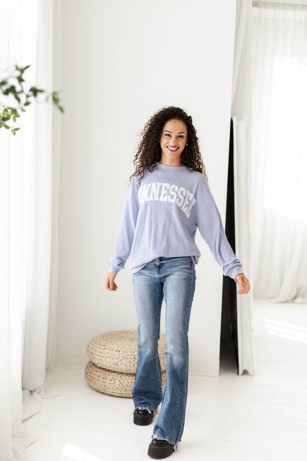 Ultra Soft Ribbed Tennessee Sweatshirt Blue