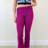 high rise flare sweater pants berry