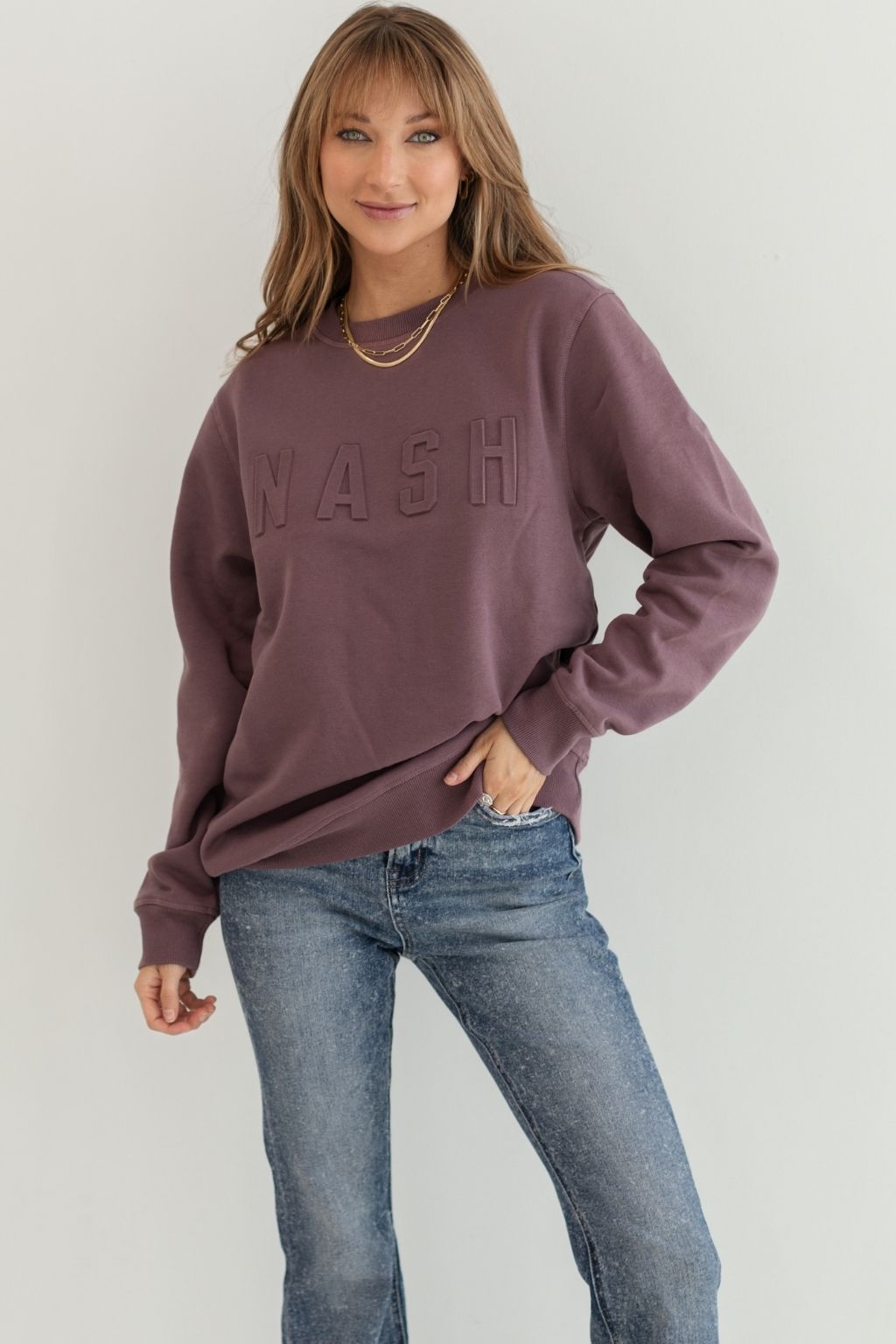 Iconic NASH Crewneck Sweatshirt Purple