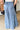 elastic waist wide leg tiered mineral wash sweatpants blue