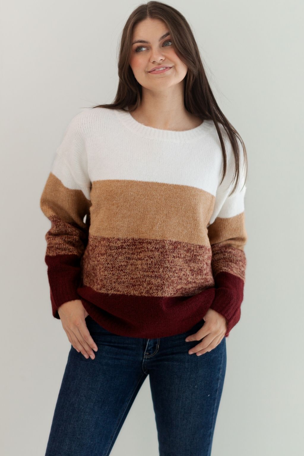 Colorblock Stripe Cozy Sweater