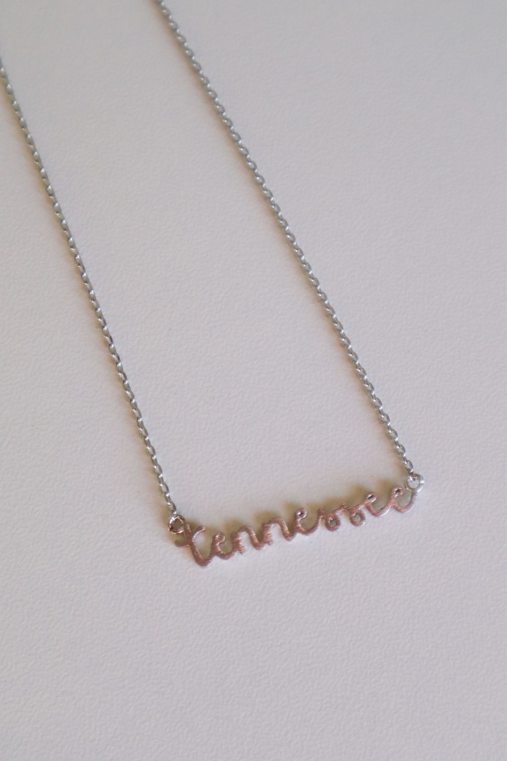 Tennessee Script Necklace Silver