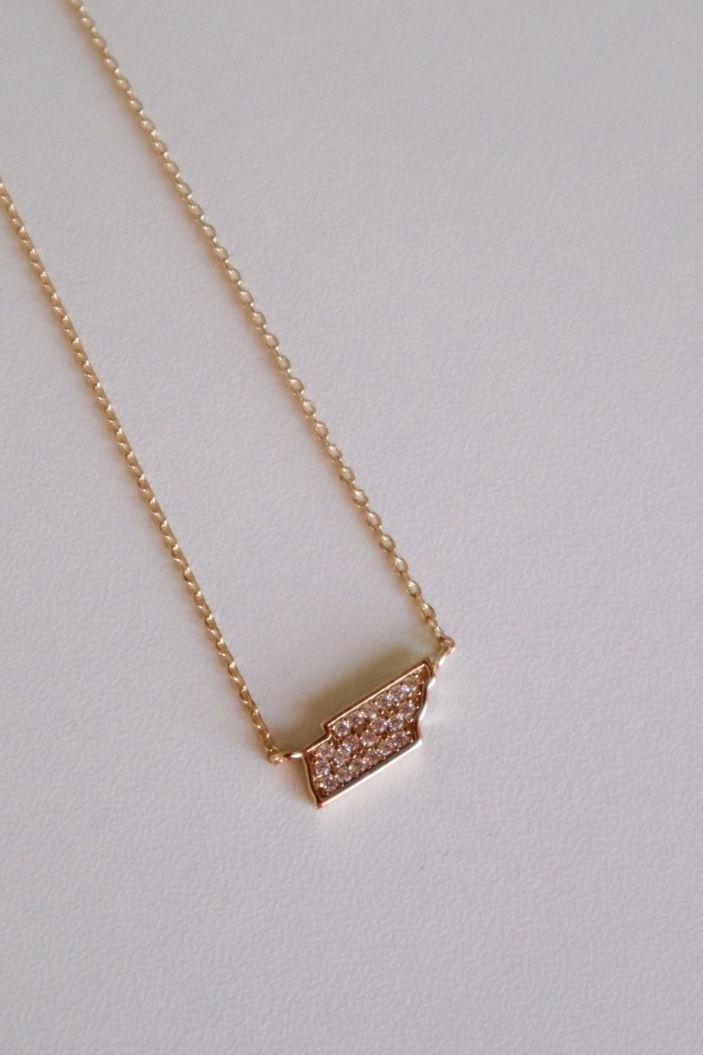 Tennessee CZ Necklace Gold