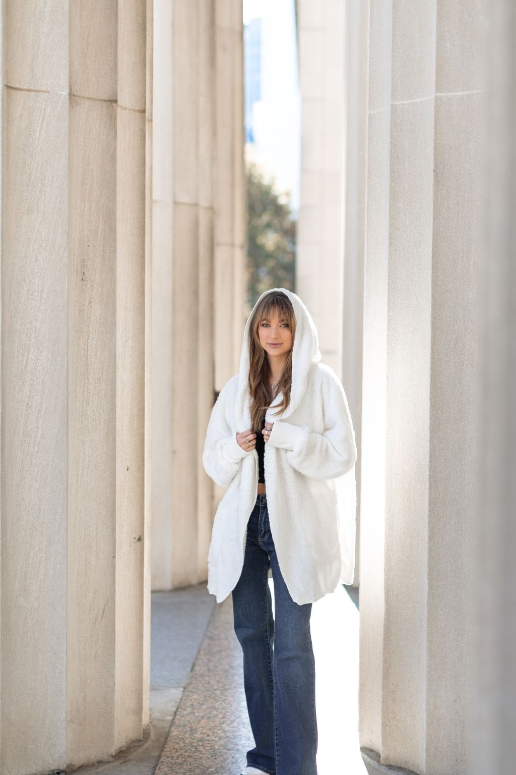 Solid Hooded Wubby Jacket White