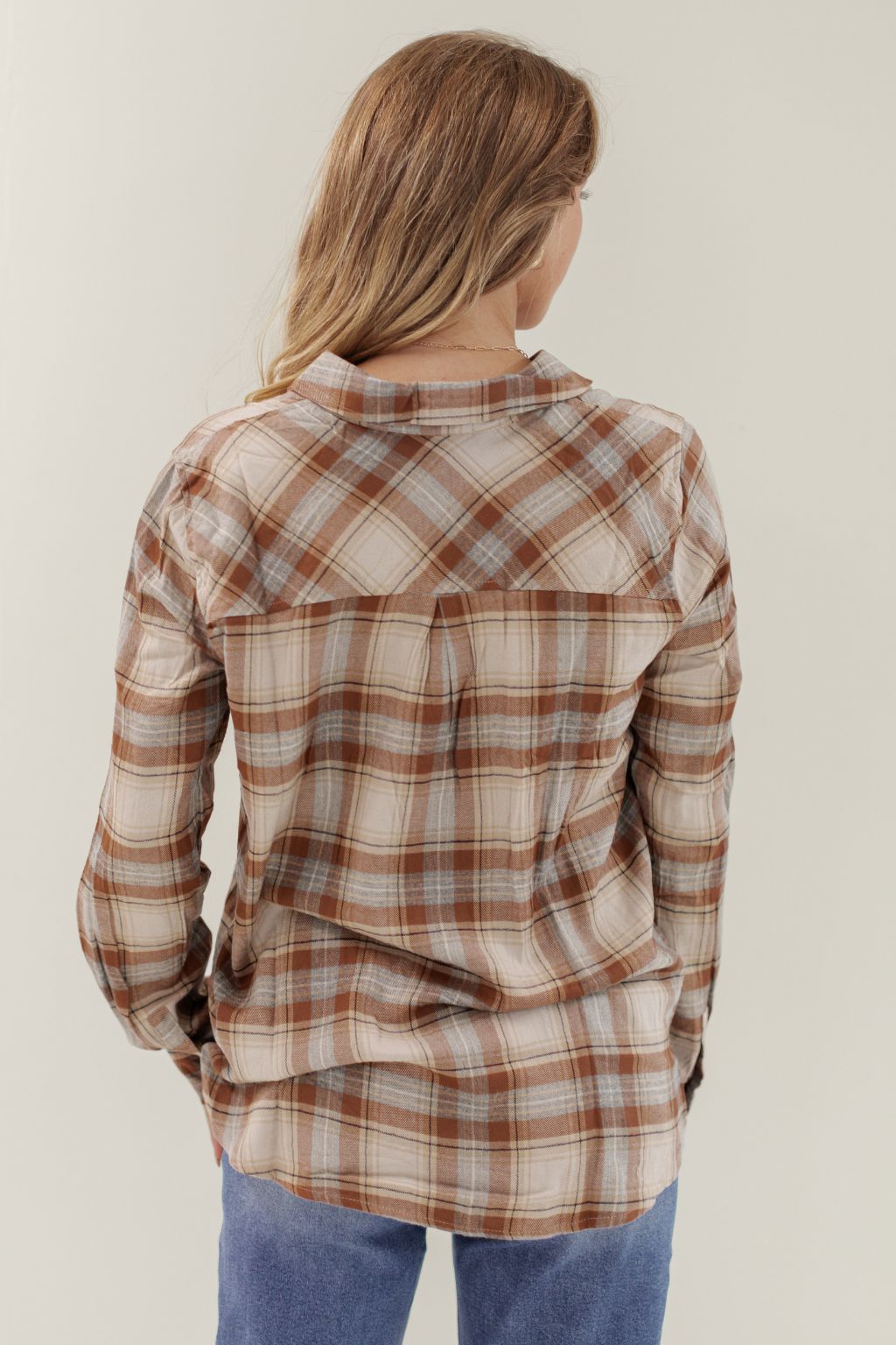 Button Down Classic Flannel Top