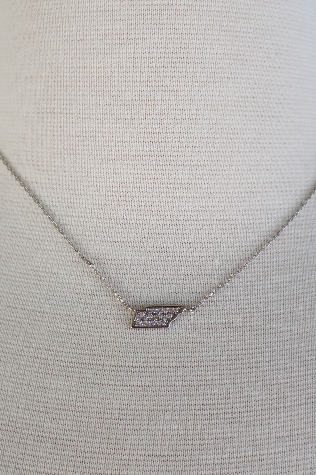 Tennessee CZ Necklace Silver