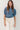 Cable Knit Sweater with Pearls Blue