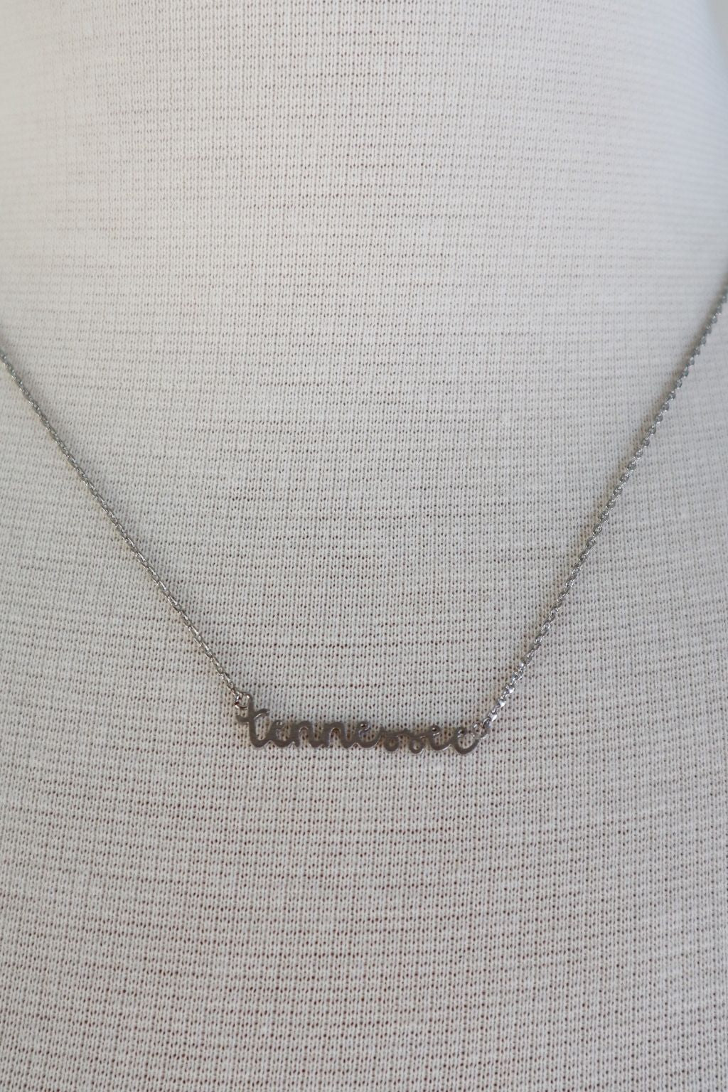 Tennessee Script Necklace Silver