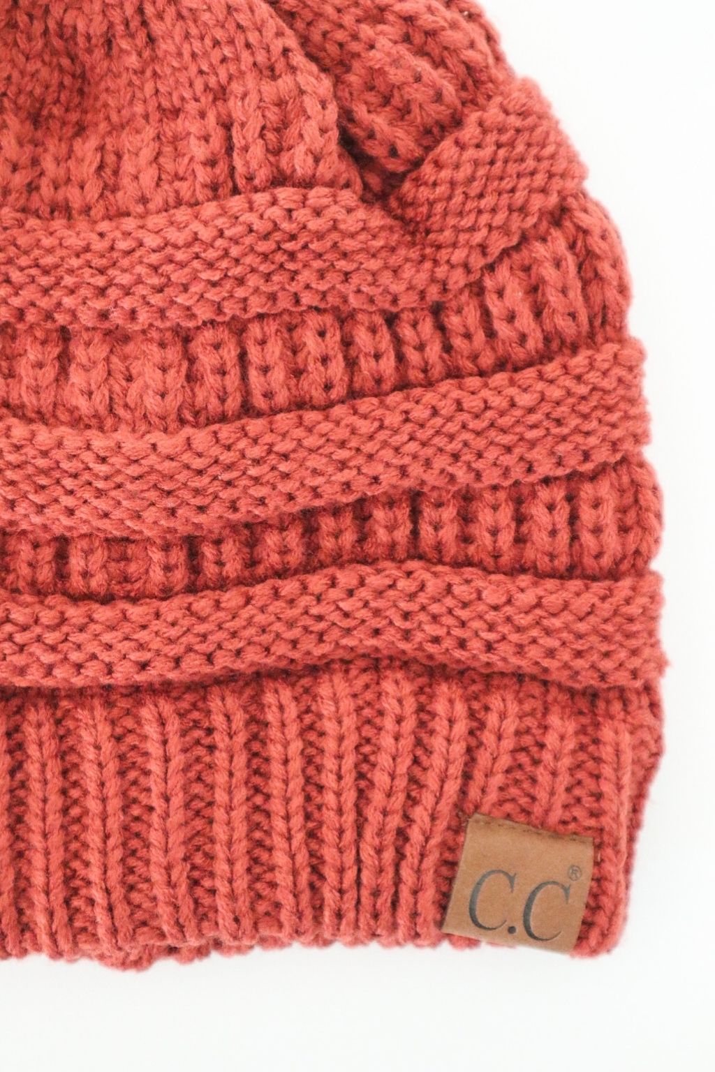 CC Knit Beanie Hat Cardinal Red