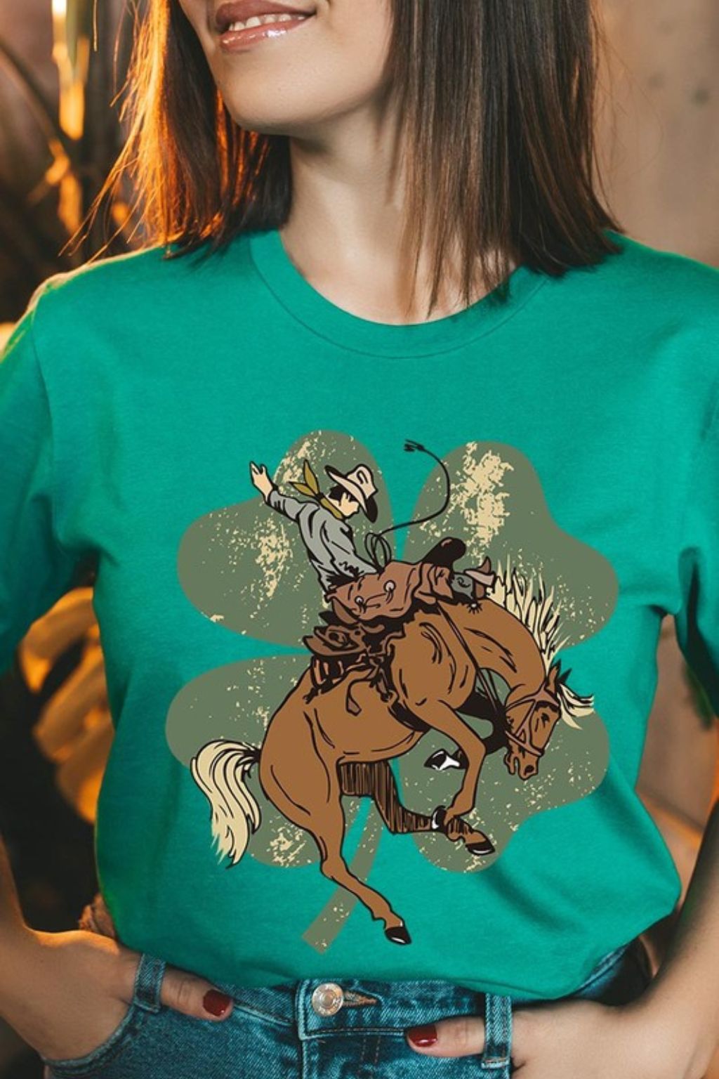 Western Shamrock Graphic T-Shirt