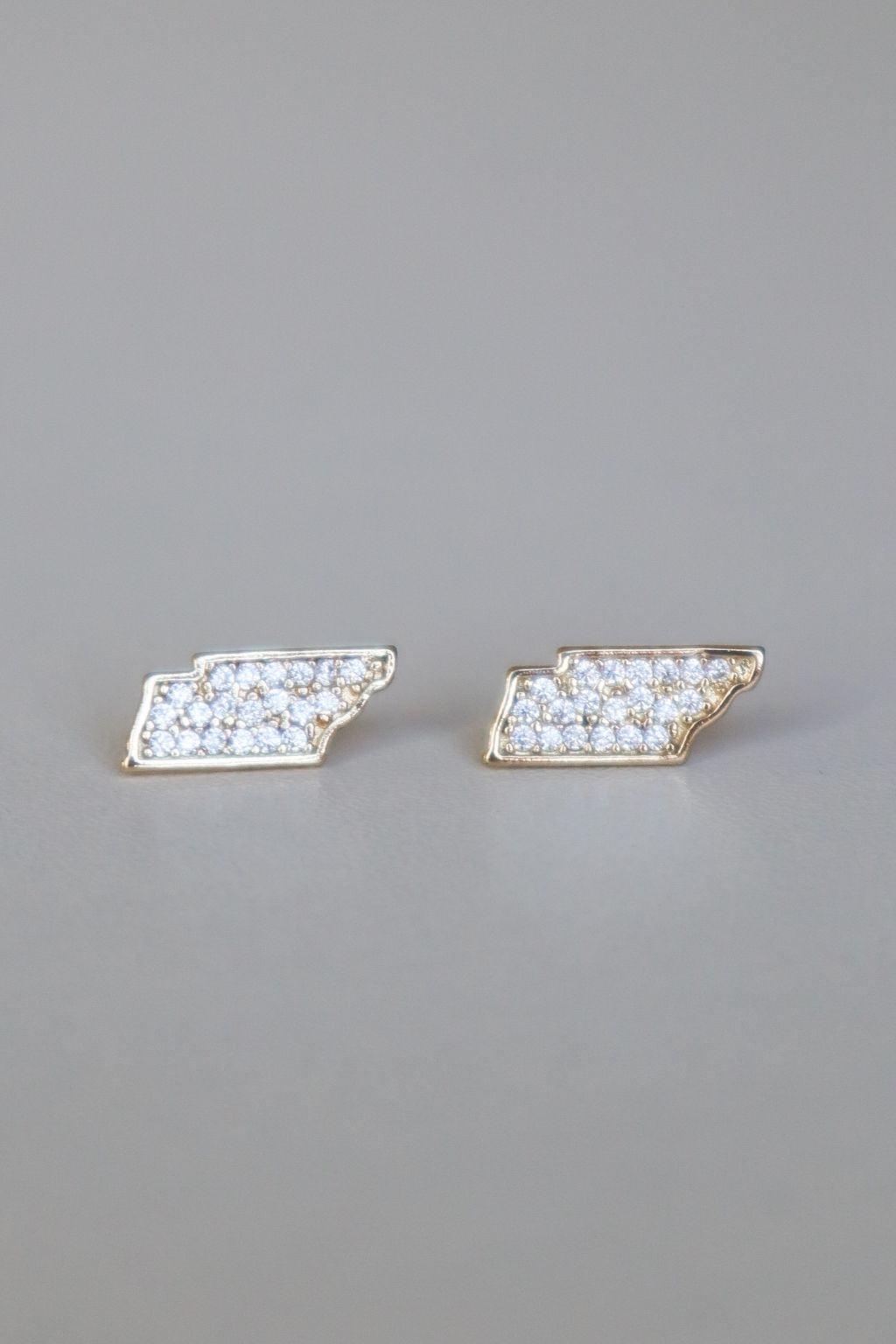 Tennessee CZ Post Earrings Gold