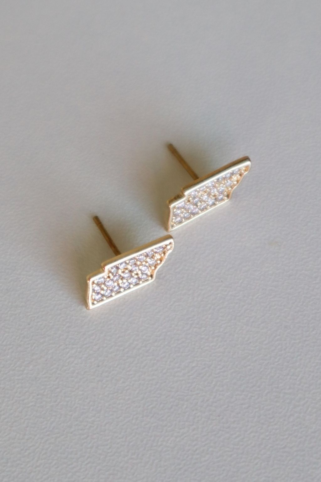 Tennessee CZ Post Earrings Gold