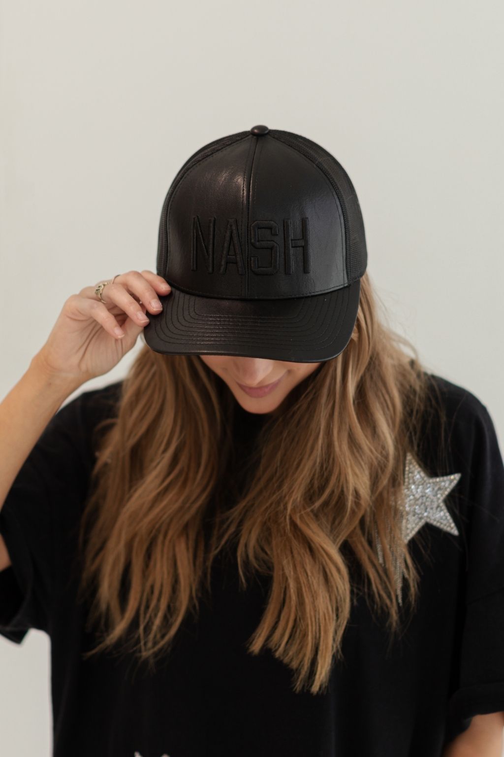 NASH Faux Leather Trucker Hat