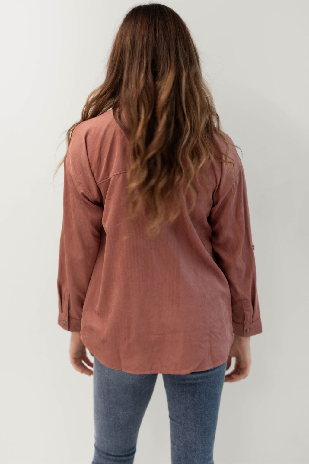 Button Down Two Pocket Shirt Dusty Coral