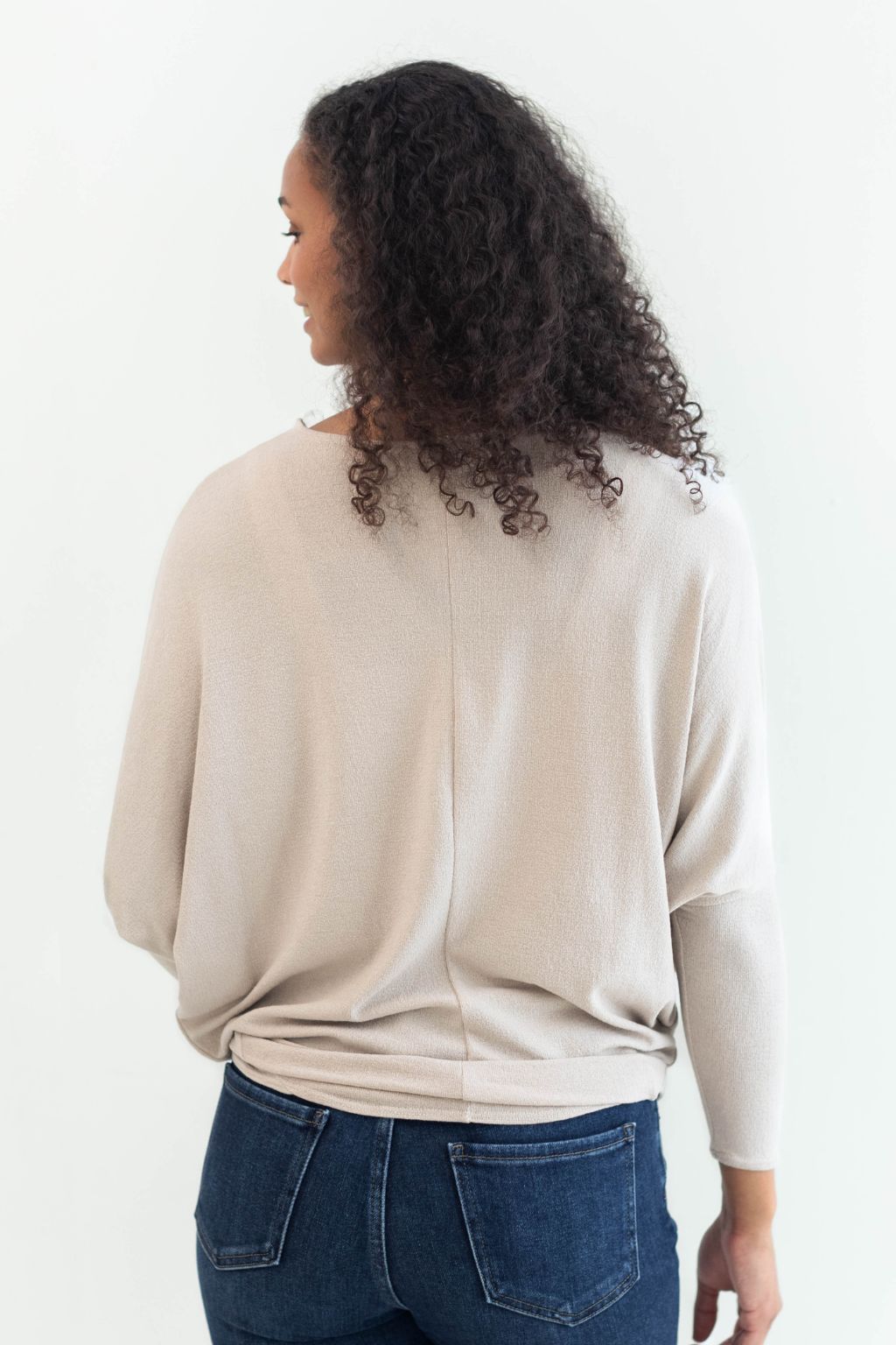 Crepe Dolman Top Taupe