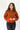 Balloon Sleeve Geometric Print Sweater in Brown & Orange