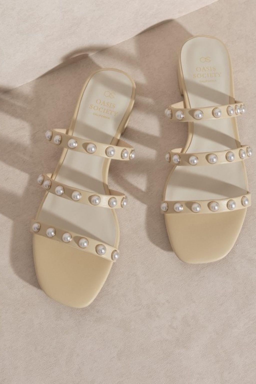 Pearl Detail Flat Sandals