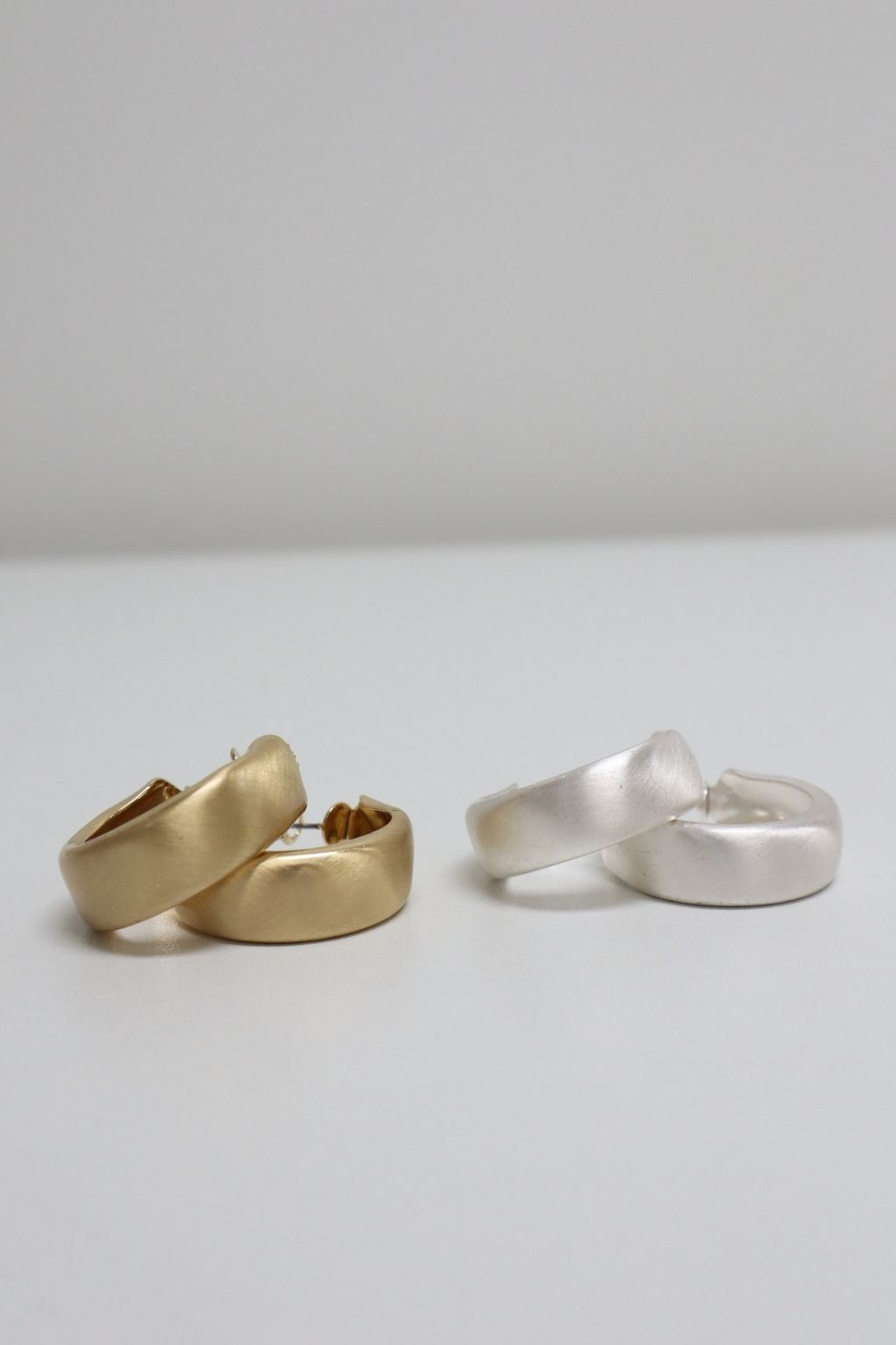 Matte Gold Chunky Hoop Earrings