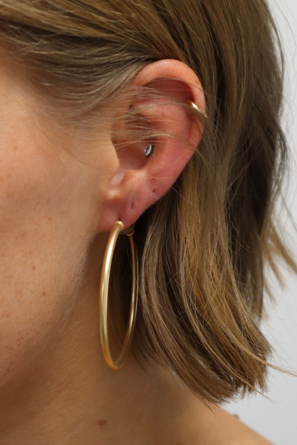 Matte Open Hoop Earrings Gold