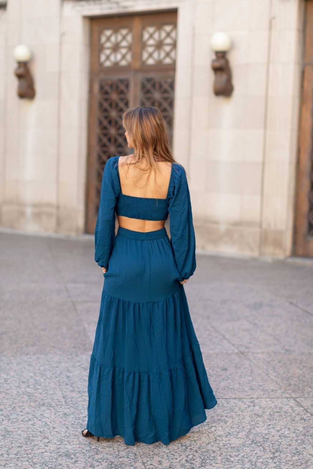 Cut-Out Tiered Maxi Dress