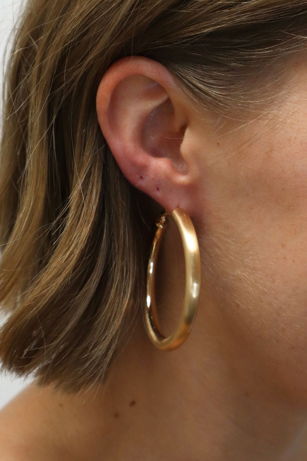 Matte Gold Wide Hoop Earrings