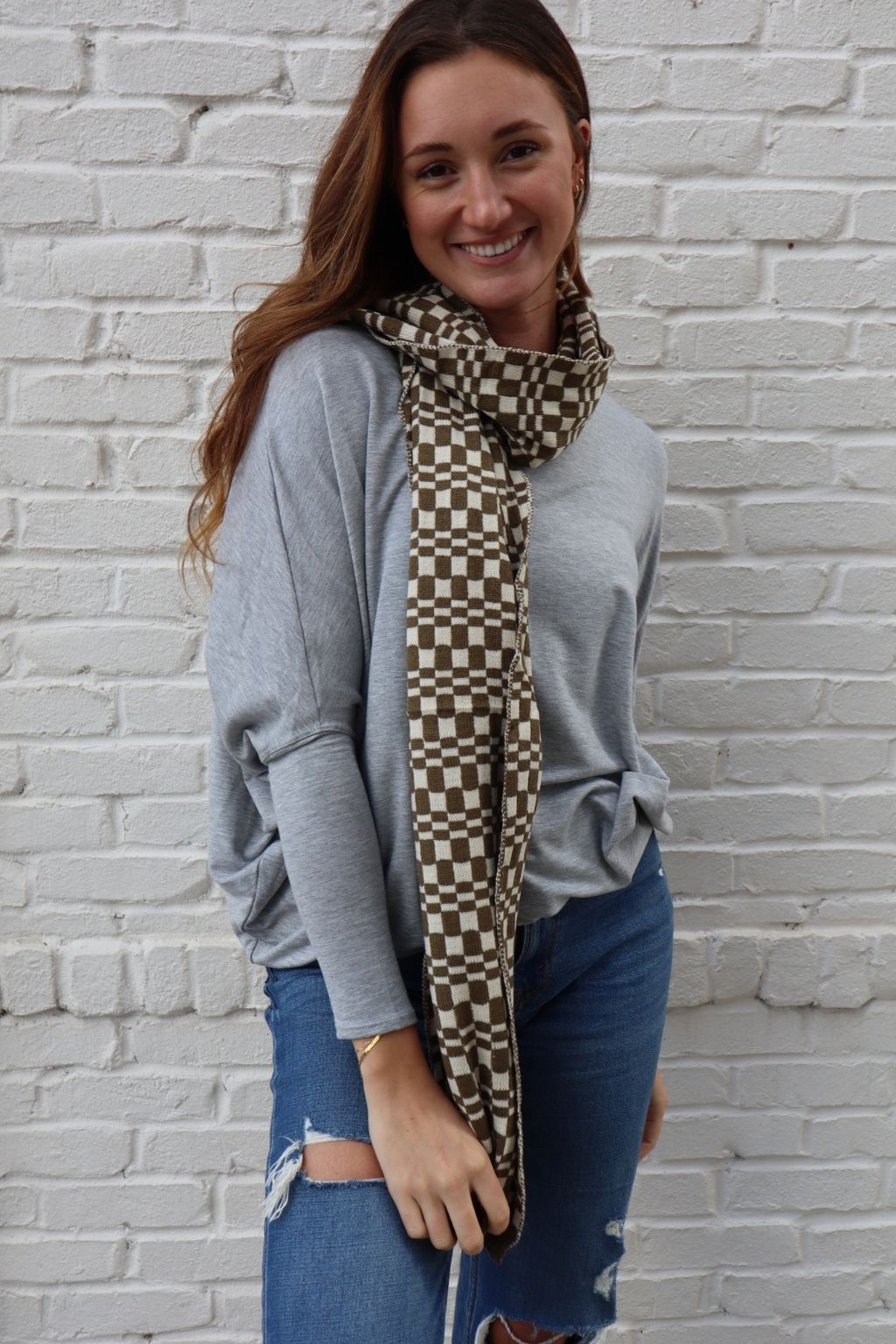 Checkered Oblong Scarf