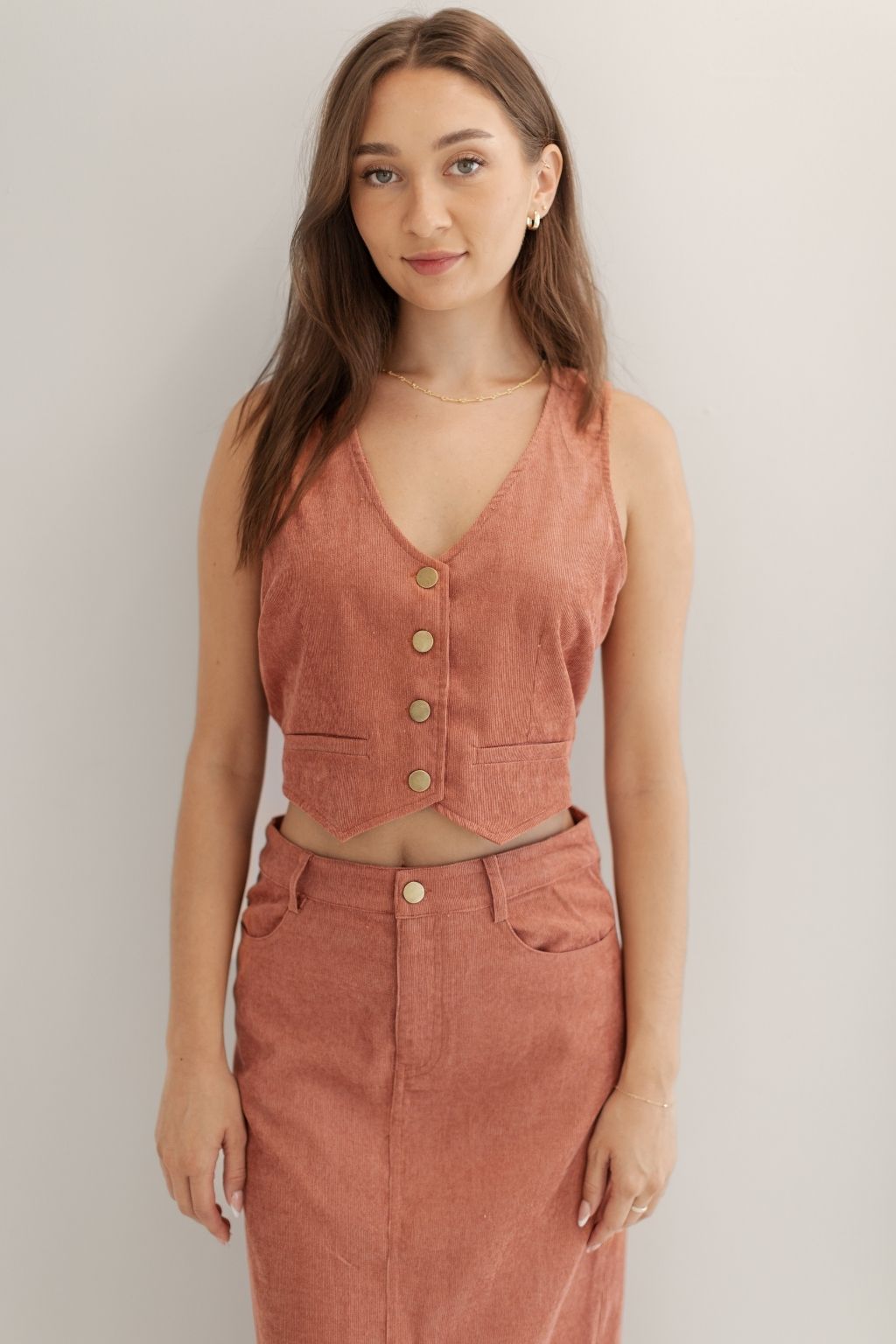 Cropped Corded Vest