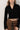 Button Down Crop Knit Top Black
