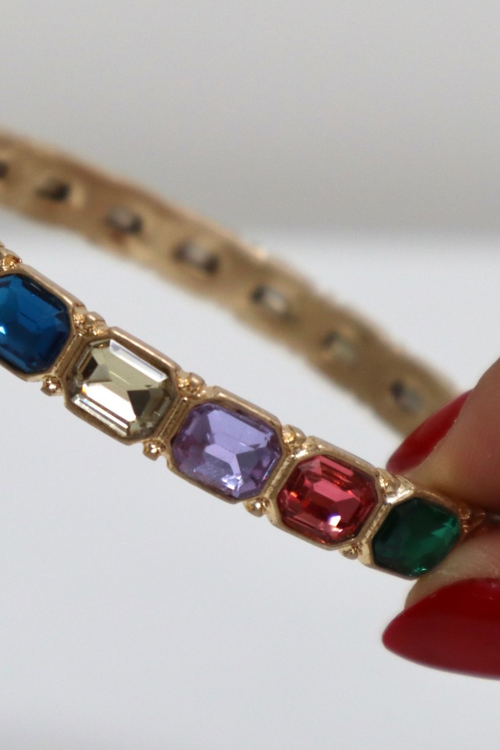 Rectangle Stone Bangle Bracelet Multicolor