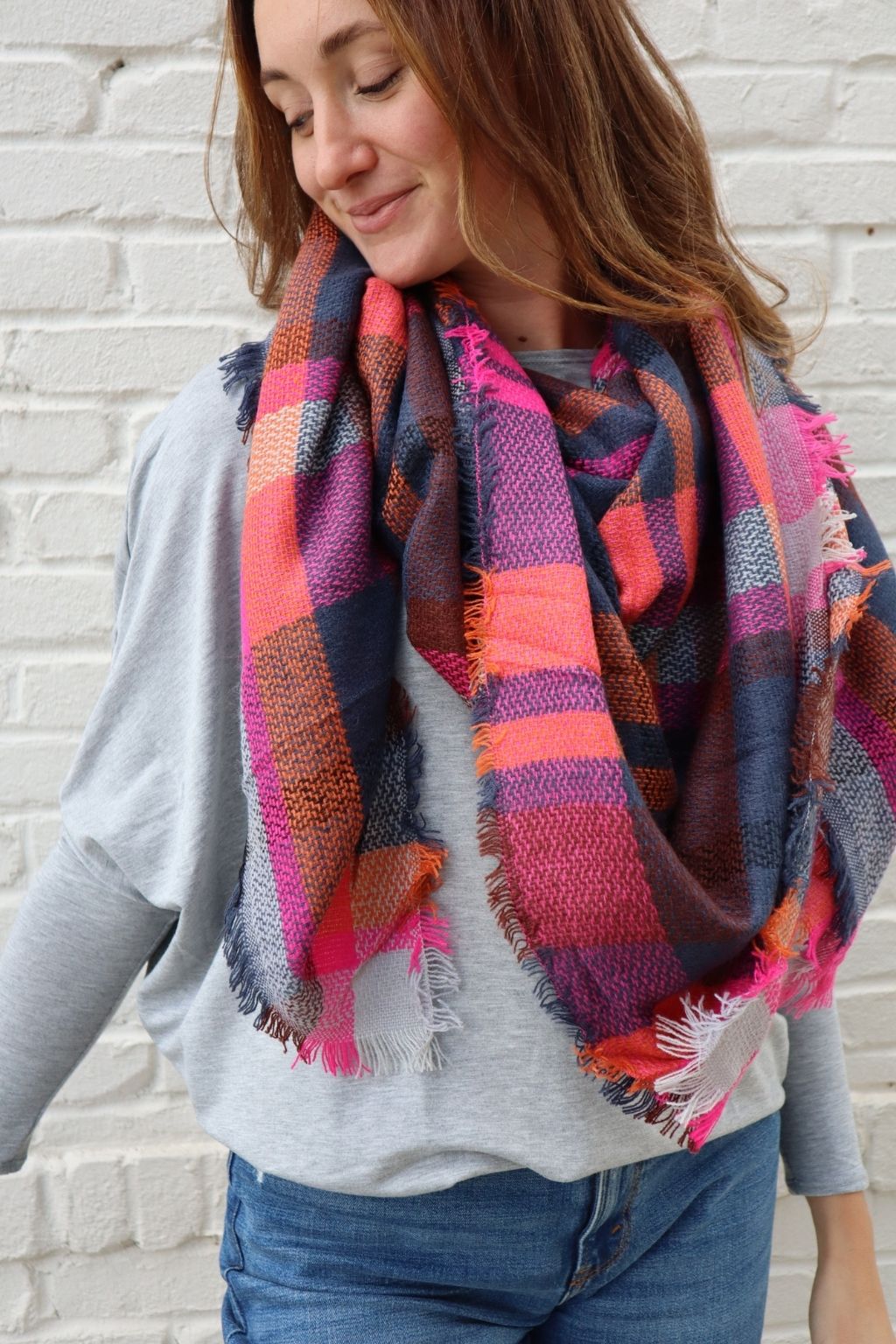 Multicolored Plaid Scarf