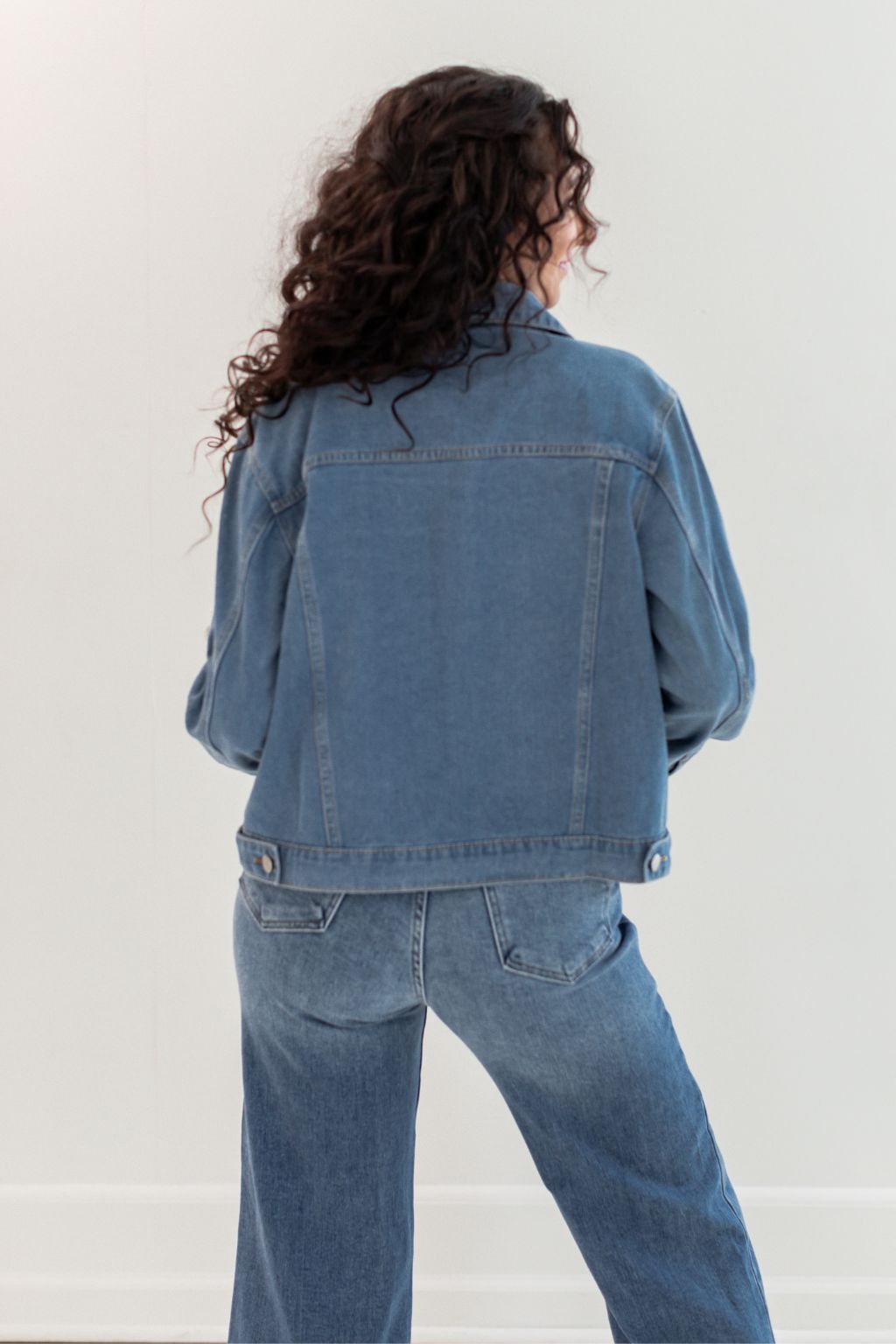 Pearl Embroidered Patch Denim Jacket