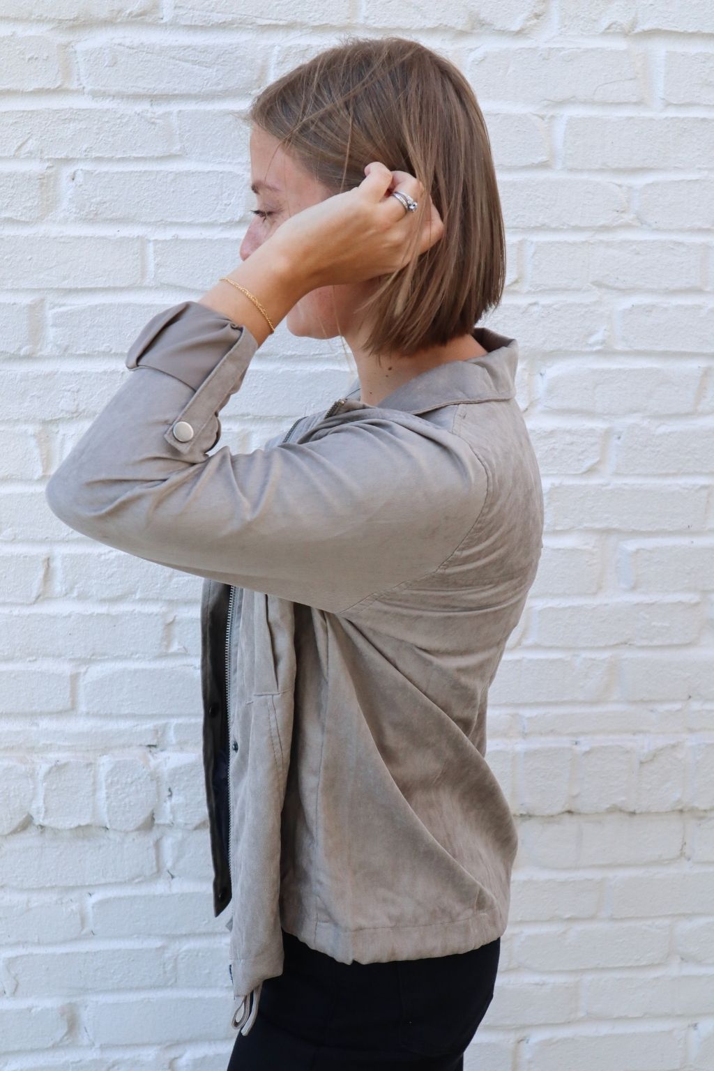 Peach Skin Utility Jacket Olive
