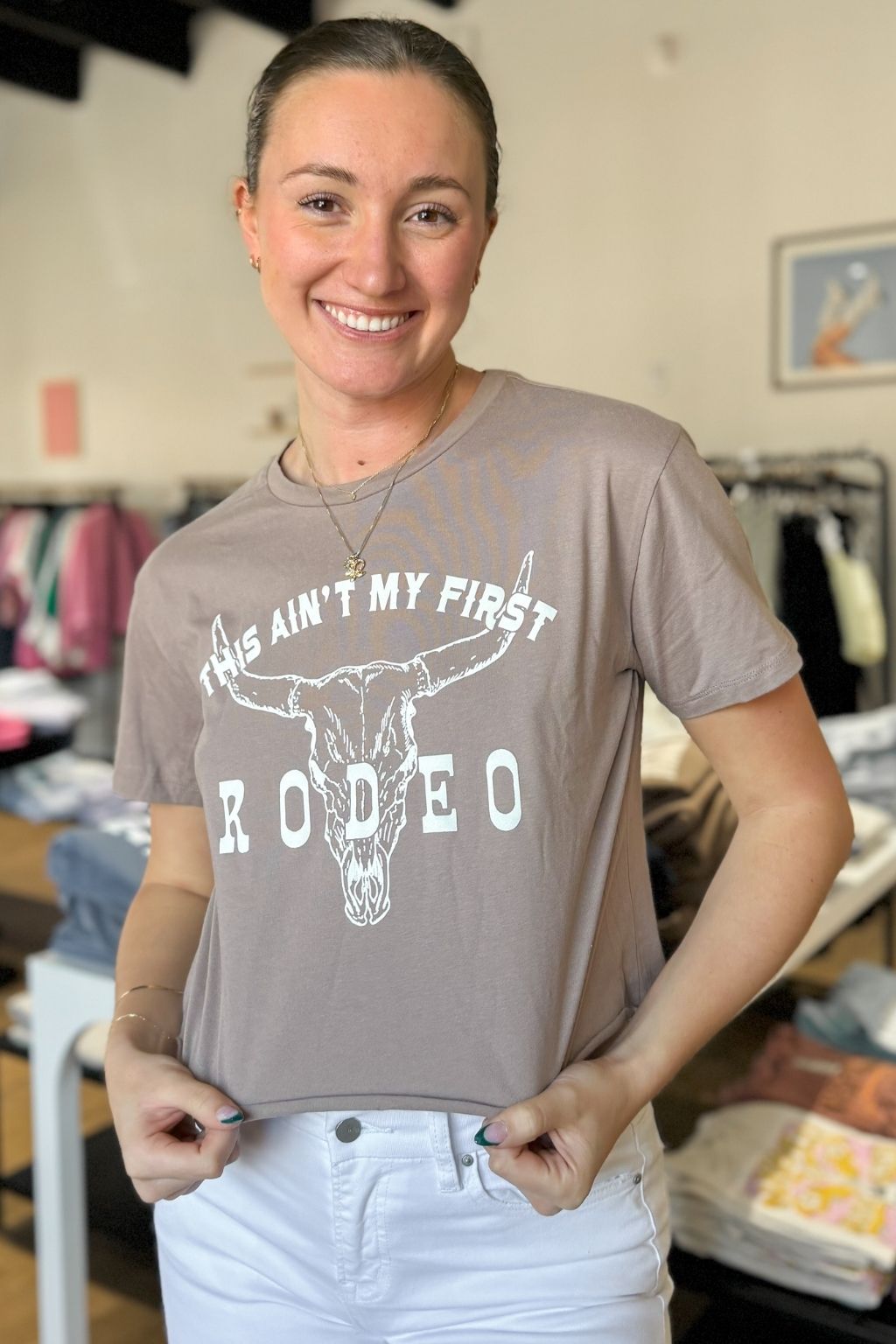 Not My First Rodeo Crop Graphic T-Shirt