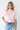 Short Sleeve Mock Neck Sweater in Pink
