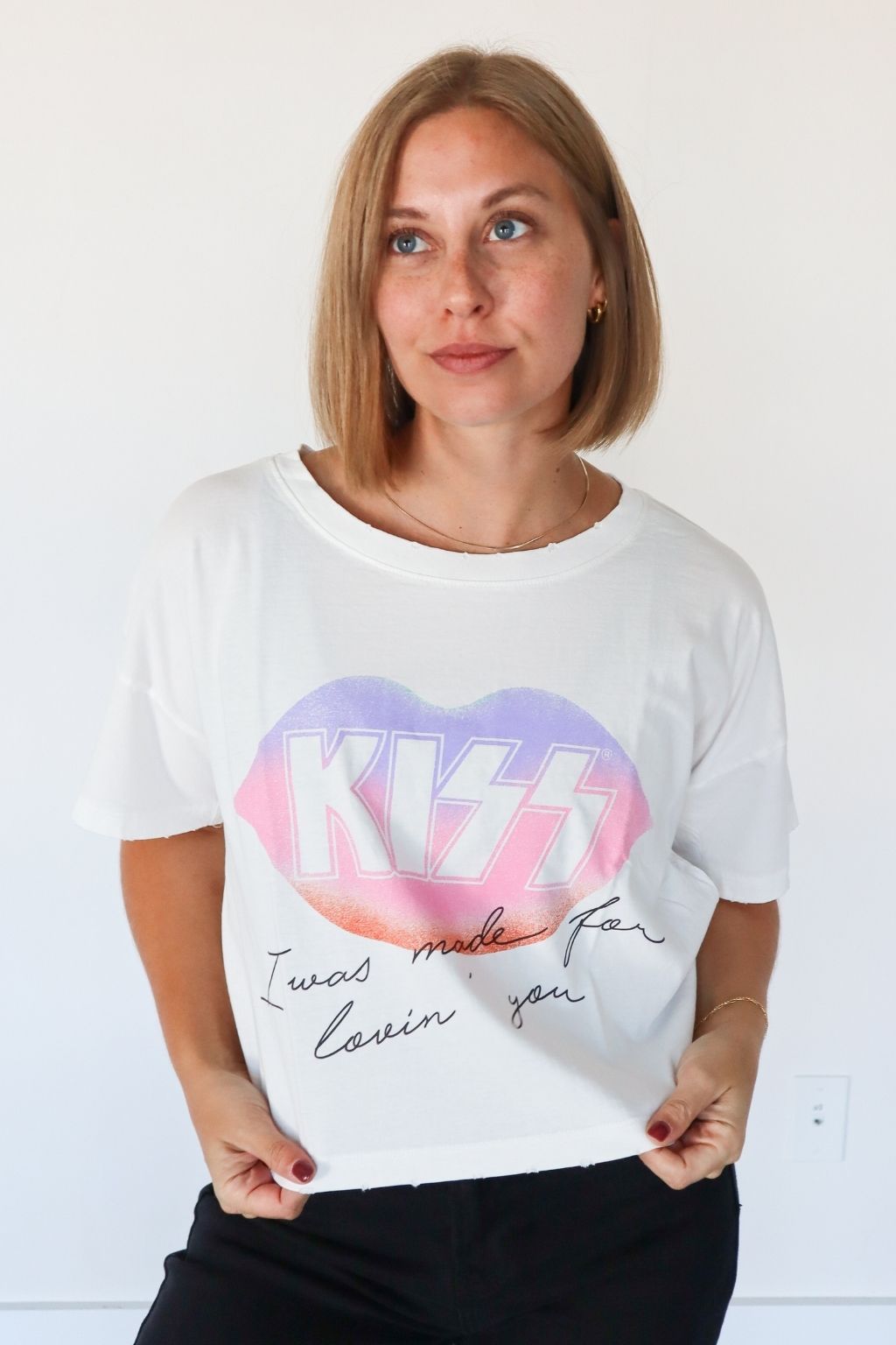 KISS Lovin' You Cropped Graphic T-Shirt