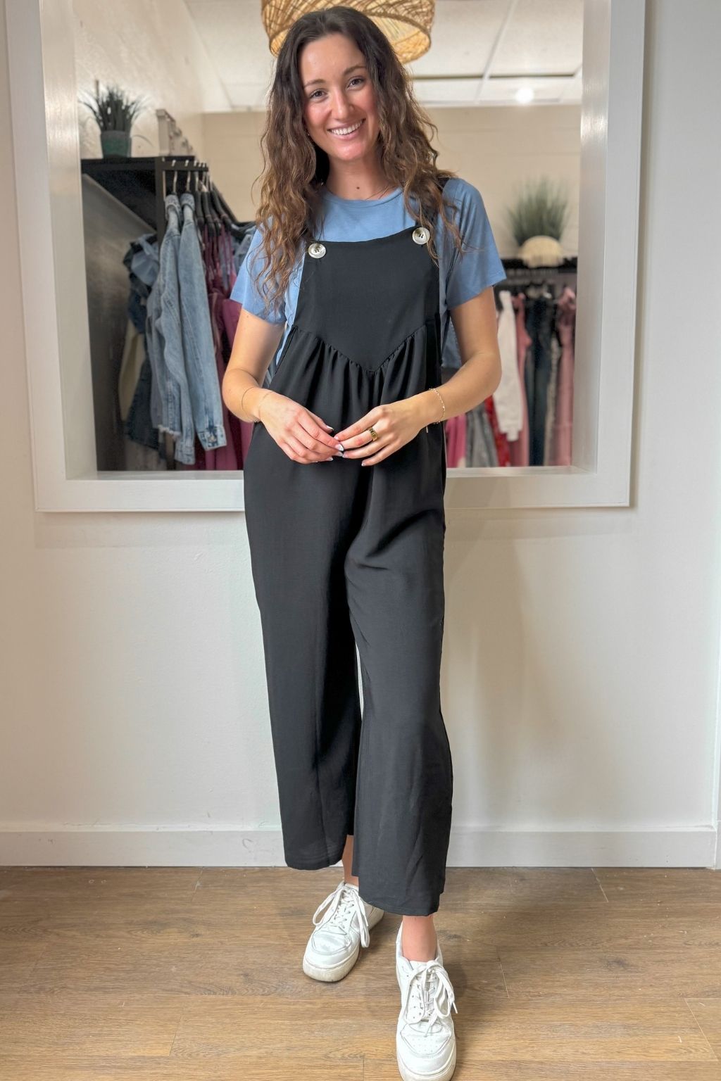 Overall Jumpsuit with Pockets Black