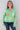 Daisy Print Distressed Hem Sweater Green