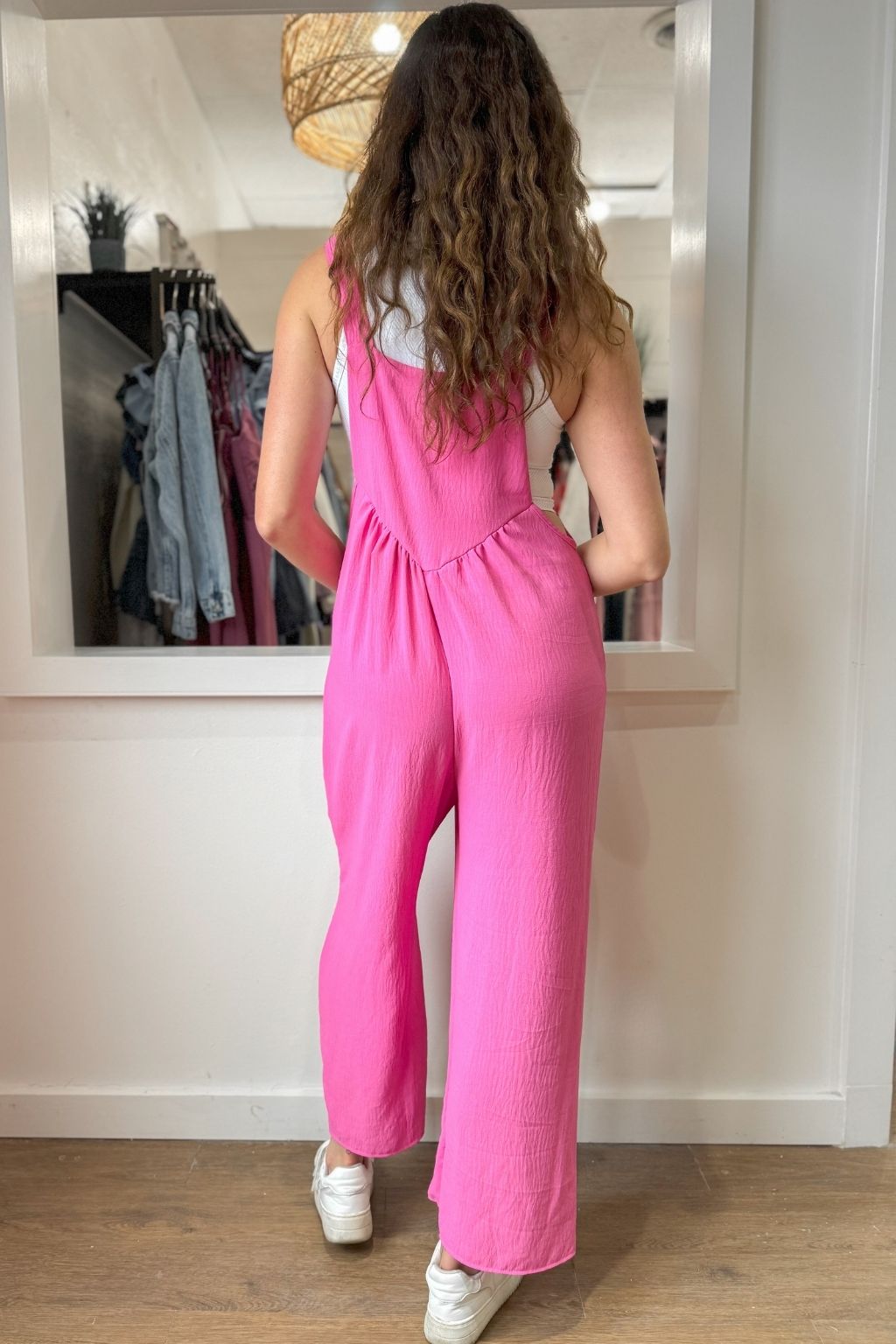 Overall Jumpsuit with Pockets Pink