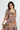 3/4 Sleeve Elastic Waist Woven Print Midi Dress