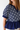 Notch Neck Peplum Top in Navy