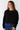 Crew Neck Checker Textured Sweater in Black